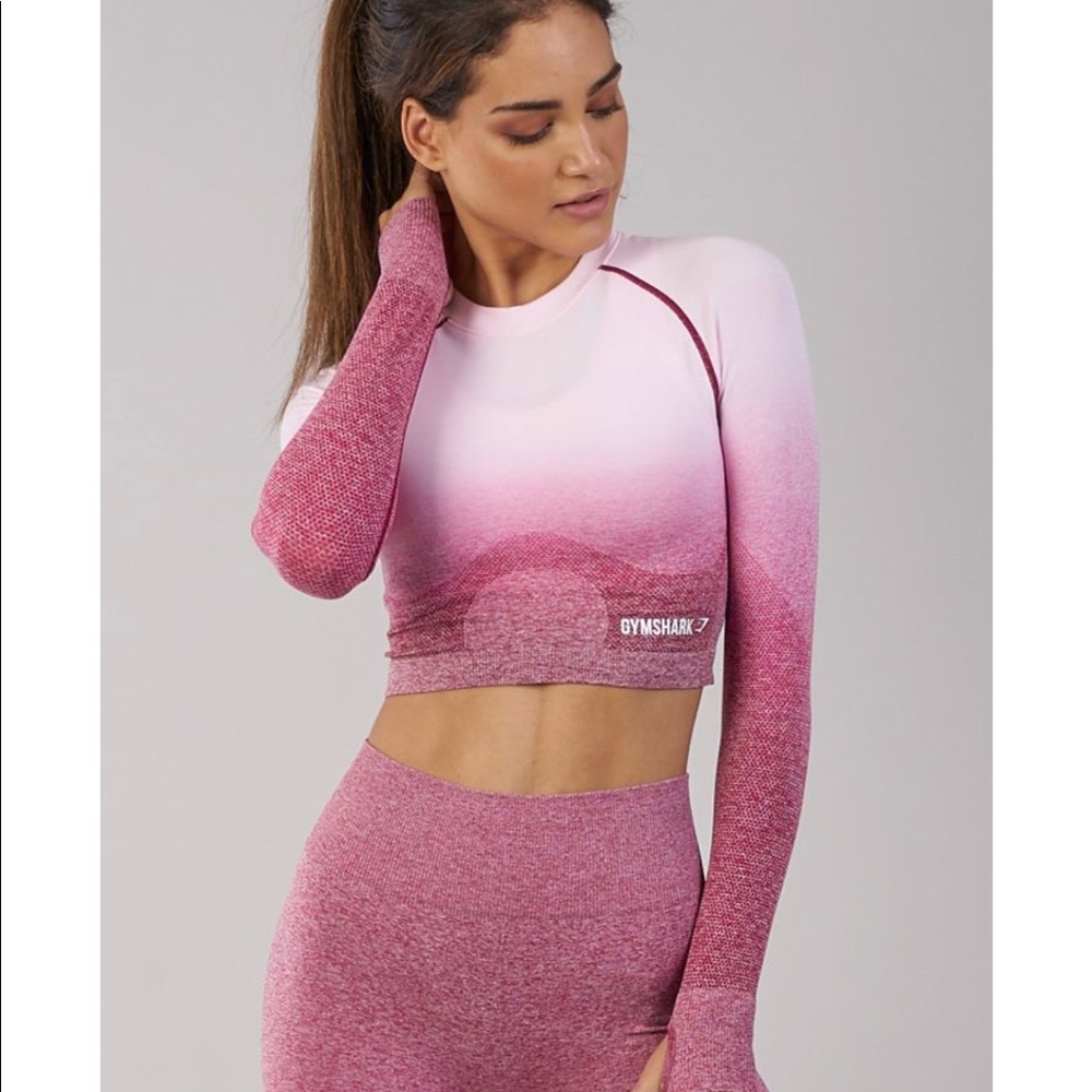Gymshark beet ombré long sleeve seamless top